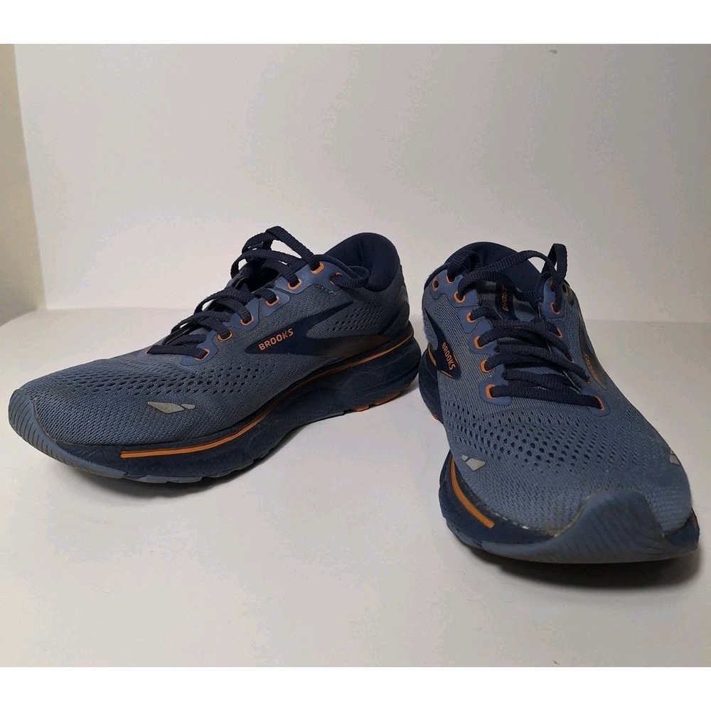 Brooks Ghost 15 Mens Size 9 Blue Orange Flintstone Oak Running Shoes Cushioned